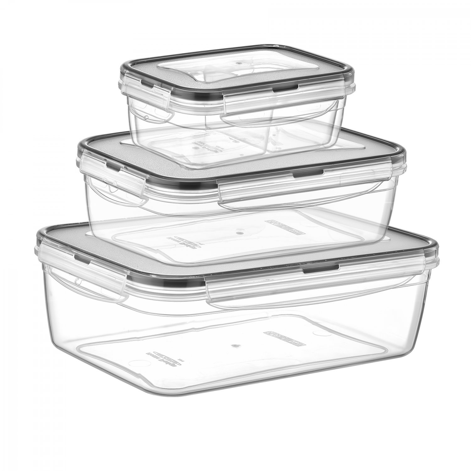 LC-310 FRESH BOX RECTANGLE 3-PIECE SET (0,4 LT. + 0,8 LT. + 1,4 LT.) - Transparent LLFV
