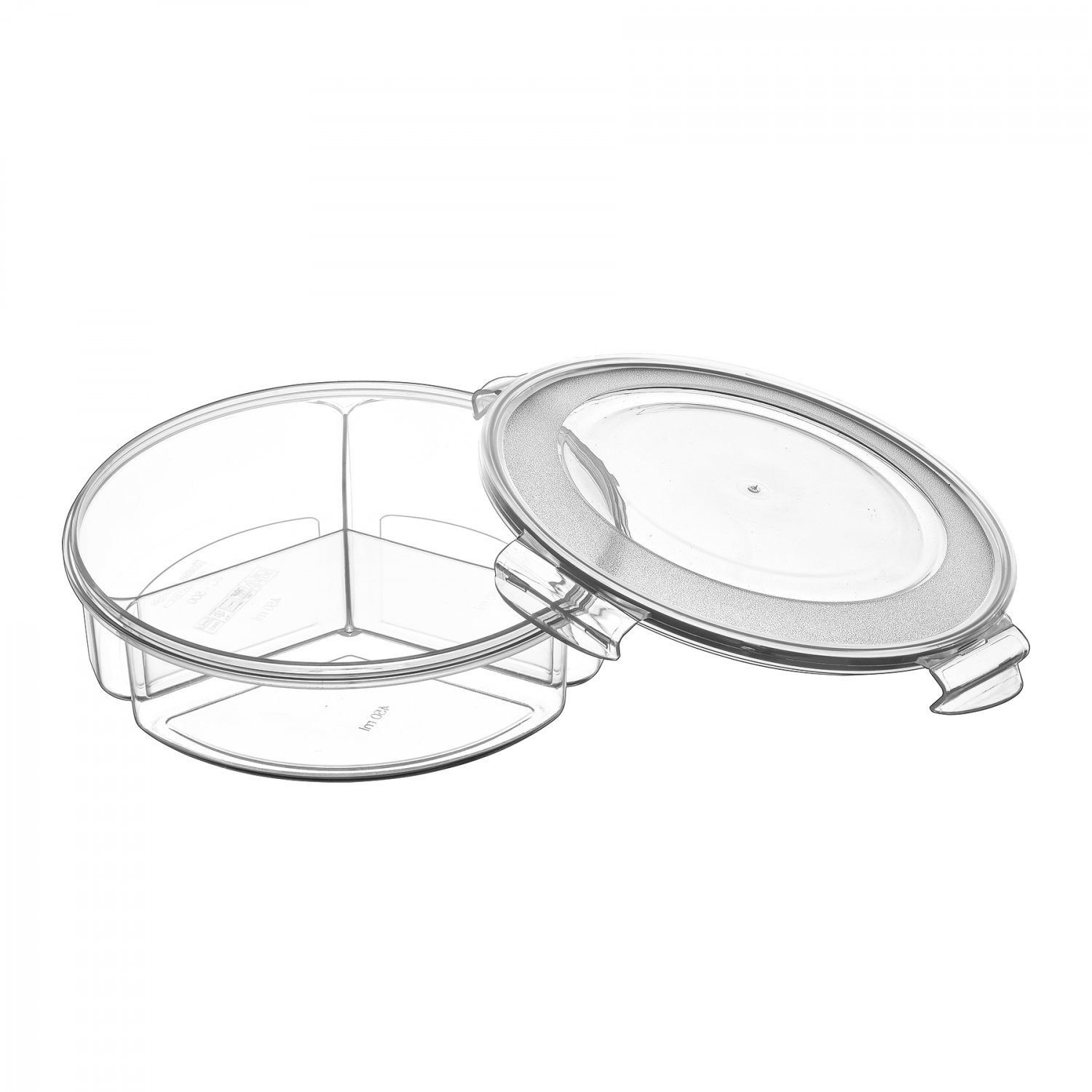 LC-500 FRESH BOX ROUND 3-POCKET (0,45 LT. X 3 ) - Transparent BLGR